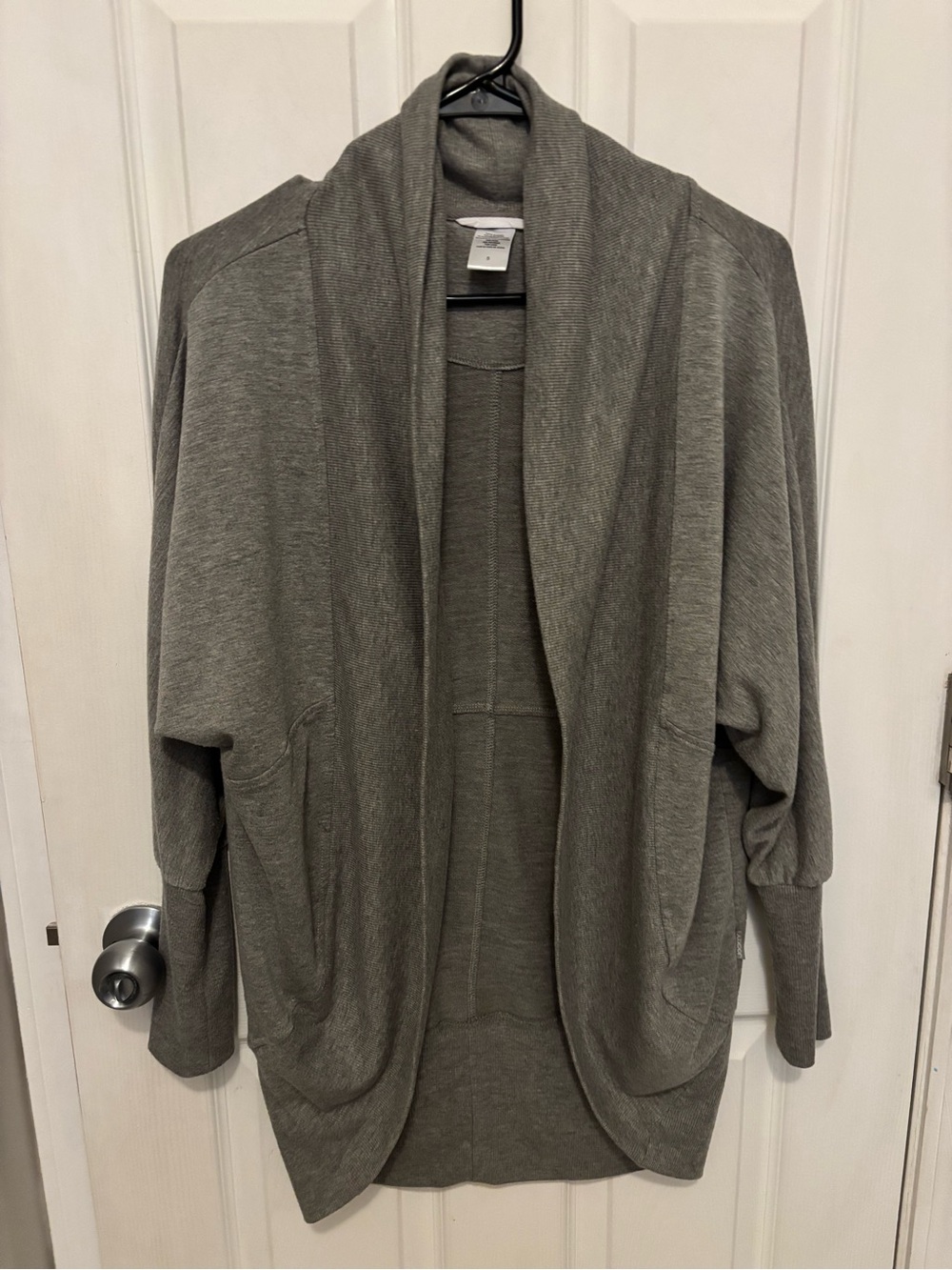 Jockey Lightweight Grey Open Front Cocoon Cozy Casual Cardigan Womens S